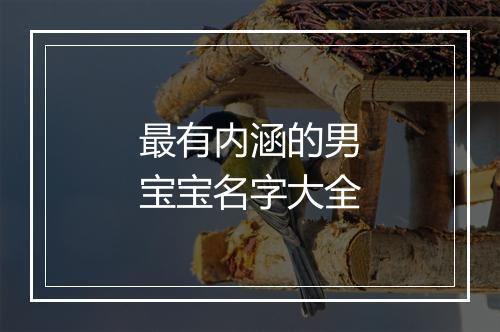 最有内涵的男宝宝名字大全